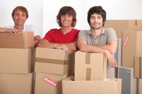 Packed belongings ready for flat removals in Shacklewell