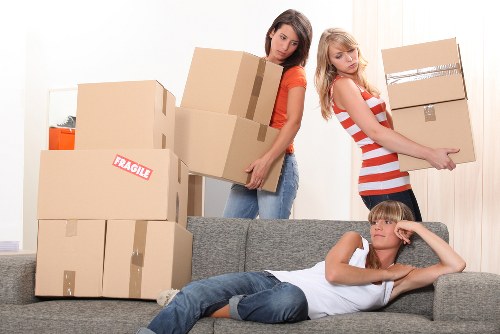 Professional team handling boxes for a small removal in Shacklewell